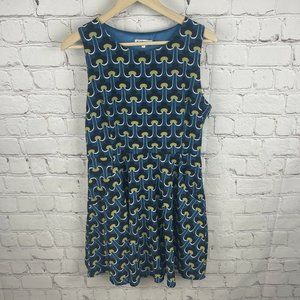BOUTIQUE LA SOUL Womens Dress Sleeveless Blue Floral Spade Print Large